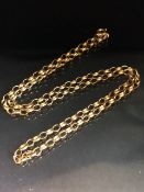 9ct Gold chain of hoop design approx 48cm in length and 8.4g