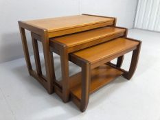Vintage furniture, nest of mid century style side tables approximately 71x 43x 49 cm