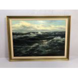 ENDRE VON DERERA (Hungarian b.1903), oil on canvas of a seascape, signed lower left, approx 70cm x