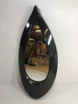 Decorators interest , large Retro Pop art style black frame wall mirror in the shape of a tear