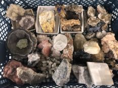 Geological mineral crystal interest, collection of display specimens from Britain and other parts of