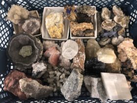 Geological mineral crystal interest, collection of display specimens from Britain and other parts of