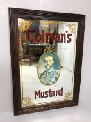Advertising interest, Large wooden framed Mirror advertising Colemans Mustard by appointment to