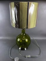 Contemporary lighting: An unused Elstead Table lamp Model Orb 1 in Lime with glass and chrome base
