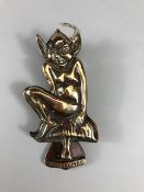 Antique Widdecombe brass pixie and toadstool door Knocker approximately 17cm long