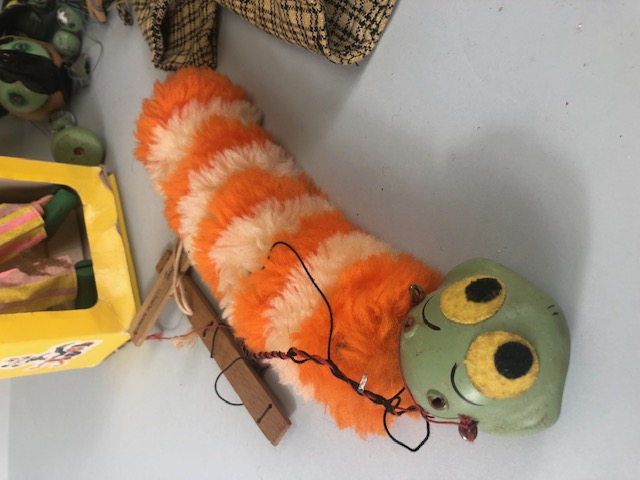 Pelham puppets, 3 vintage pelham puppets to include baby dragon, caterpillar in orange and cream , - Image 2 of 12