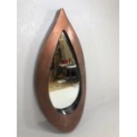Decorators interest , large Retro Pop art style bronze painted frame wall mirror in the shape of a