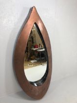 Decorators interest , large Retro Pop art style bronze painted frame wall mirror in the shape of a