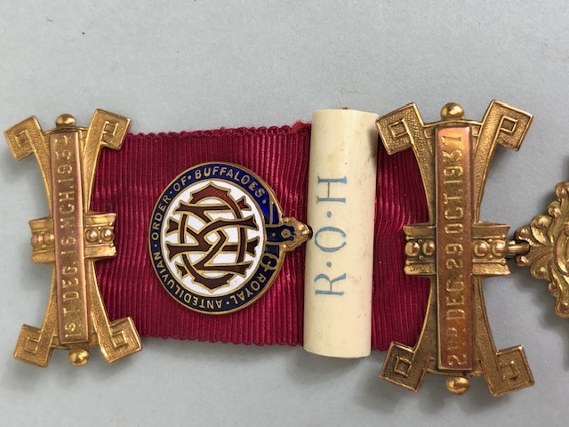 Masonic Medal with Blue enamel detailing on 9ct Gold with ribbon and clasp for the Royal Order of - Image 10 of 18