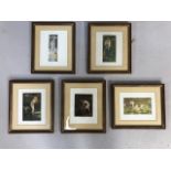 Collection of small Antique prints depicting famous Pre Raphaelite paintings held in Art galleries ,