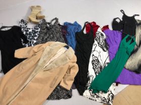 Collection of Vintage style clothes to include dresses, coats, boots etc