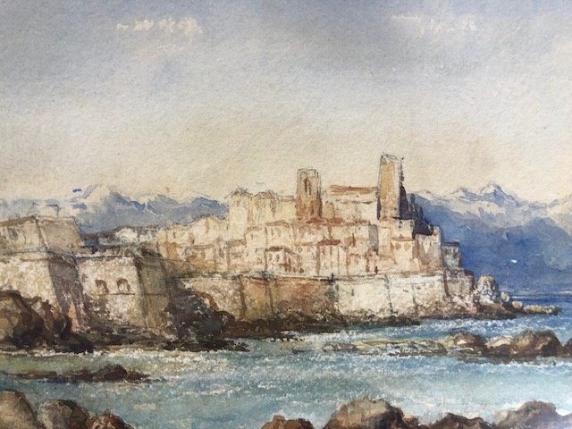 Antique paintings, Three water colours of French landscapes, one signed Antibes , C M Hann, all in - Image 3 of 6