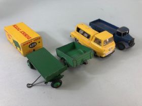 Dinky Toys , 429 Trailer in original Box, 436 Atlas Copco truck, Austin truck and a trailer