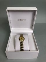 Ladies Vintage Seiko Lux Dress watch GP case and bracelet with sapphire crystal glass, in box and