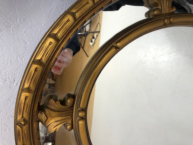 Mirror, Modern Regency style oval wall mirror, in sectional galleried guilt frame, approximately - Image 3 of 5