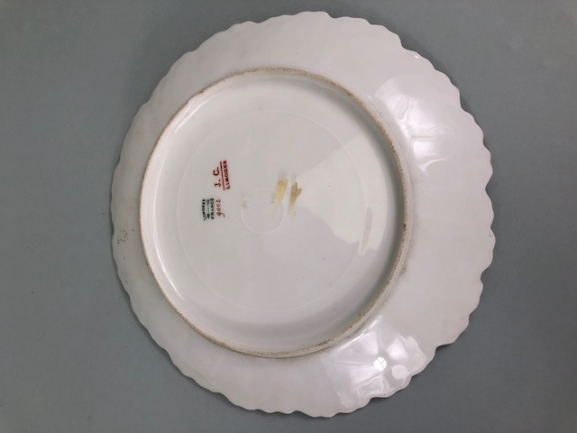 Limoges china, Two Victorian 9002 side plates decorated with gold foliage on a pastel background - Image 6 of 16