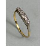 18ct Yellow Gold five stone diamond ring size 'Q'