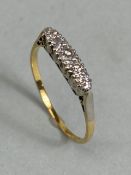 18ct Yellow Gold five stone diamond ring size 'Q'