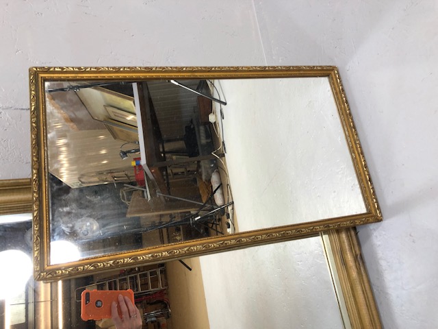 Wall Mirrors 3 modern wall mirrors 2 in decorative gilt finish frames approximately 79 x 54 and 33 x - Image 4 of 7