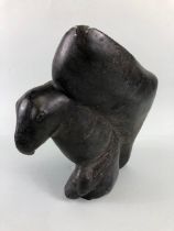 African Art, late 20th century Zimbabwean stone sculpture depicting eagle and prey approximately