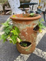 Terracotta strawberry planter / garden pot, approx 42cm tall