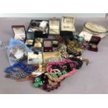 Costume Jewellery, collection of vintage costume jewellery to include brooches, beads, earrings,