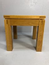 Furniture, contemporary design wooden robust square side table approximately 55 x 55 x 55cm
