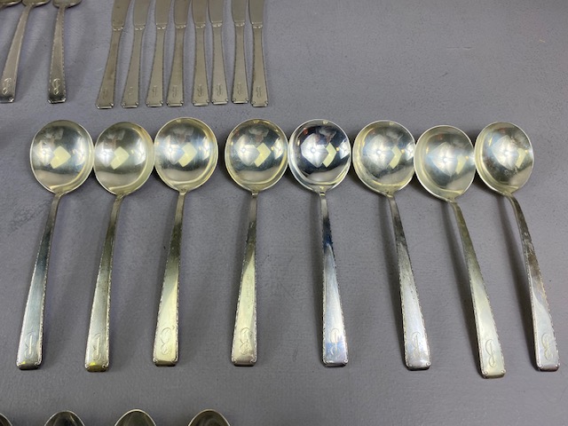 Canteen of American silver cutlery Old Lace pattern all marked STERLING & comprising: 14 small - Image 21 of 28