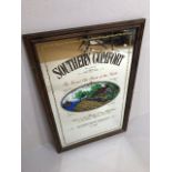 Advertising interest, large Southern Comfort pub style mirror approximately 63 x 95cm