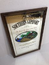 Advertising interest, large Southern Comfort pub style mirror approximately 63 x 95cm