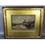 BALL (Wilfrid Williams, 1853-1917), 'Barges at Cley', 1890, watercolour, signed lower left, W. R.