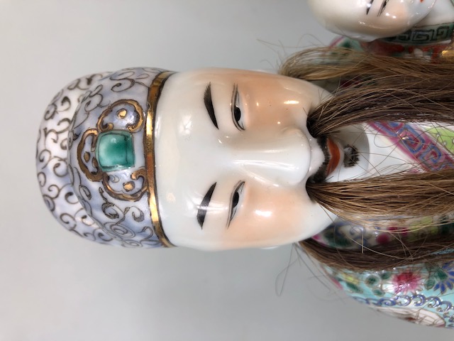 Antique Chinese ceramics, being a trio of large 19th century Famille Rose Immortals, Luk Sau Fuk. - Image 29 of 81