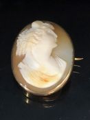 Antique Cameo set in a gold coloured mount approx 26mm x 22mm