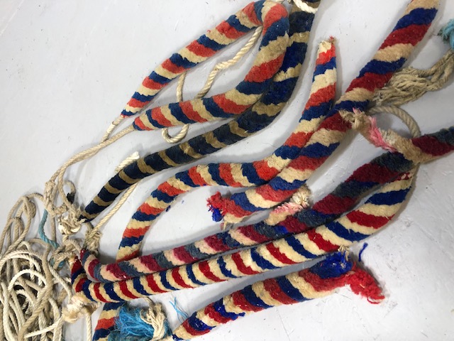 Decorators interest, a quantity of bell ringers ropes and Sallies cut in varying lengths