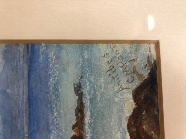 Antique paintings, Three water colours of French landscapes, one signed Antibes , C M Hann, all in - Image 6 of 6