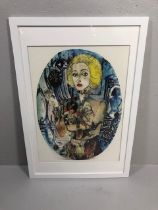 Sir Grayson Perry R.A, "Claire as a Soldier" framed limited Edition Fabric print with artists logo