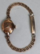 14ct Rolled Gold Art Deco wristwatch by Bulova