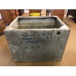 Galvanised oblong metal water tank approximately 74 x 55 x 58cm