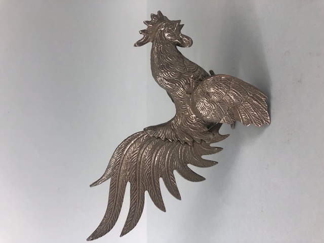 Vintage silver plated fighting cocks x 3 the larger approximately 14cm high - Image 5 of 7