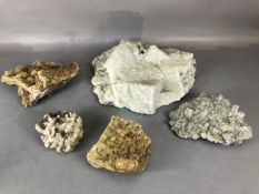 Geology, Crystal, Fossil interest, 5 large display samples of British Calcite 2 with label stating