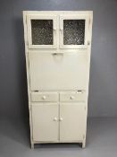 Vintage Furniture, 1960s kitchen larder cabinet, the CWS Newmaid, 2 cupboards one with frosted glass