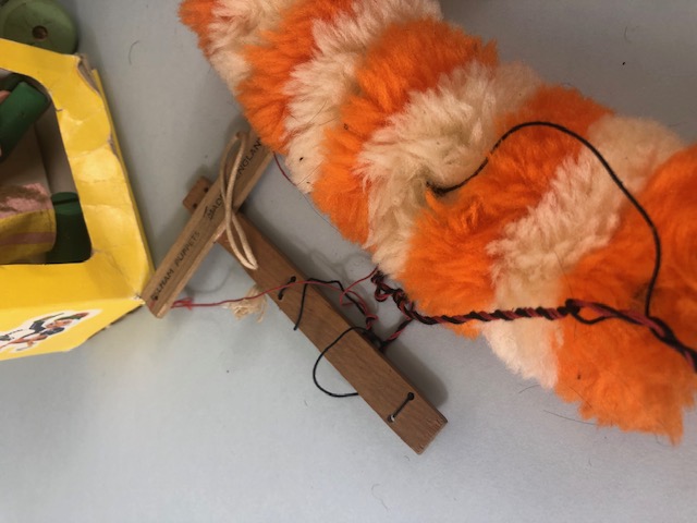 Pelham puppets, 3 vintage pelham puppets to include baby dragon, caterpillar in orange and cream , - Image 3 of 12