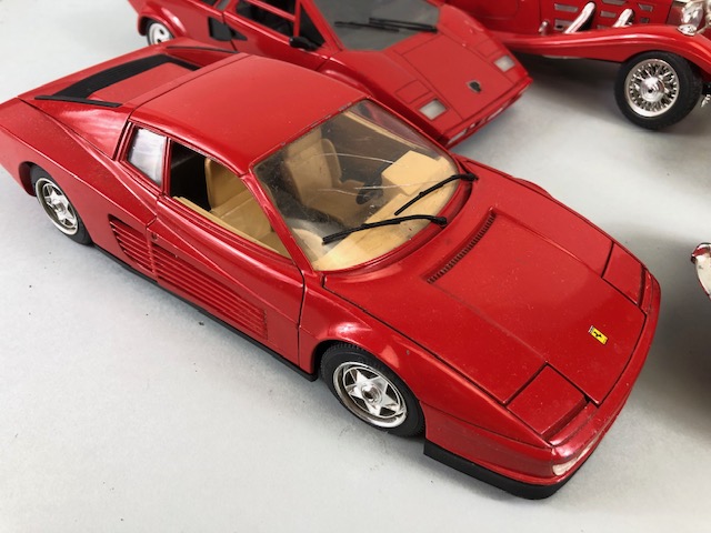 Collection of Burago and Polistil 1:16 / 1:18 scale collectable cars to include Ferrari, Jaguar - Image 7 of 9