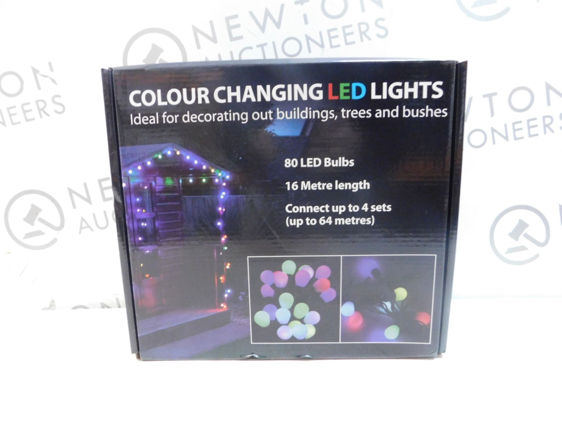 1 BOXED LIGHTS4YOU 52FT (16M) 80 LARGE BULBS LED COLOUR CHANGING OUTDOOR STRING LIGHTS RRP Â£59