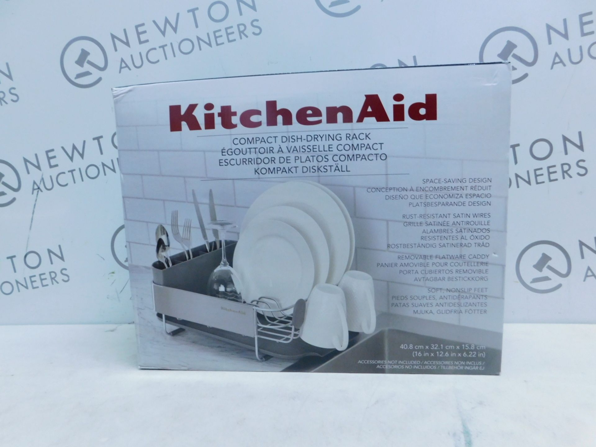 1 BOXED KITCHENAID COMPACT DISH RACK WITH STAINLESS STEEL PANEL RRP Â£39