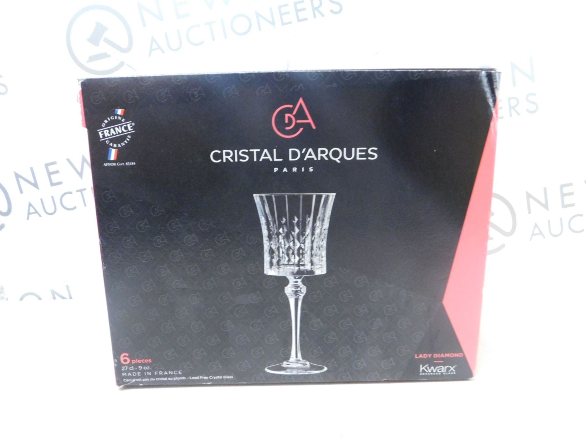 1 BOXED SET OF 3 CRISTAL D'ARQUES WINE GLASSES RRP Â£29