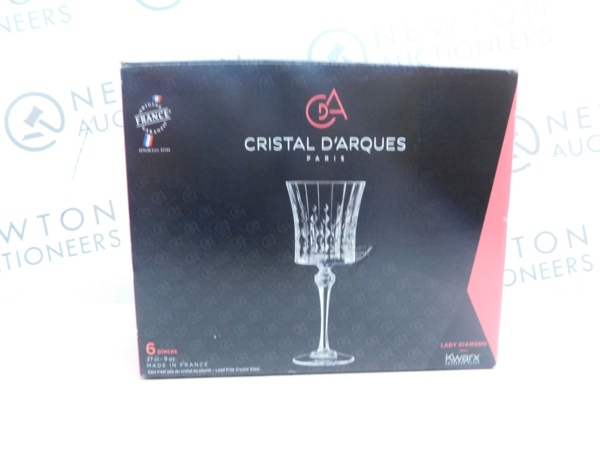 1 BOXED SET OF 5 CRISTAL D'ARQUES WINE GLASSES RRP Â£29