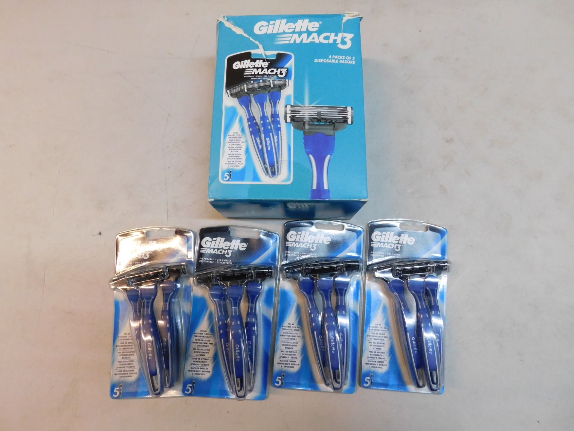 1 BOXED GILLETTE MACH 3 DISPOSABLE RAZORS (20 IN PACK) RRP Â£29.99