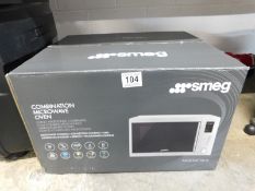 1 BOXED SMEG 34 LITRE 1100W COMBINATION MICROWAVE IN STAINLESS STEEL MOE34CXIUK RRP Â£399