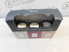1 BOXED SET OF 3 TORC VARIETY FRAGRANCED CANDLES RRP Â£39.99